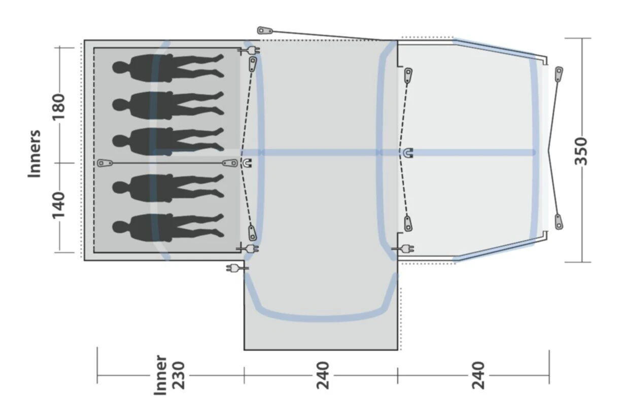 Outwell Mountain Lake 5ATC Tent (2022) 4 Outwell Mountain Lake 5ATC Tent (2022) – Image 2