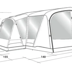 Outwell Mountain Lake 5ATC Tent (2022) 18 Outwell Mountain Lake 5ATC Tent (2022) -Pieces Cycliste Magasin 111198 mountain lake 5atc drawing perspective2