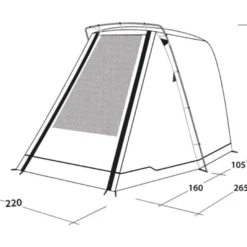 Outwell Sandcrest S Awning -Pieces Cycliste Magasin 111241 sandcrest s drawing perspective2