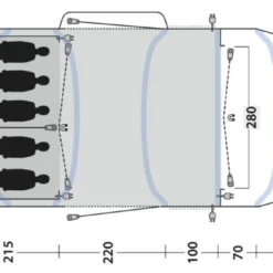 Outwell Jacksondale 5PA Tent (2022) -Pieces Cycliste Magasin 111269 jacksondale 5pa drawing floorplan3