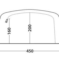 Outwell Queensdale 8PA Tent (2023) -Pieces Cycliste Magasin 111270 queensdale 8pa drawing other5
