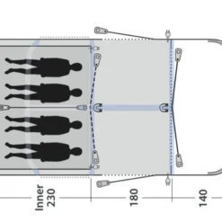 Outwell Springville 4SA Tent (2023) 21 Outwell Springville 4SA Tent (2023) -Pieces Cycliste Magasin 111275 springville 4sa drawing floorplan3