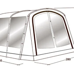 Outwell Universal Awning Size 1 (2022) -Pieces Cycliste Magasin 111290 universal awning size 1 drawing perspective2