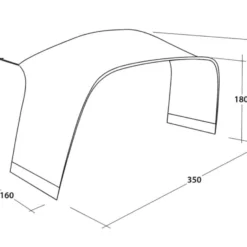 Outwell Lounge Tent Connector L (2023) -Pieces Cycliste Magasin 111341 lounge tent connector l drawing perspective2