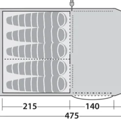 Robens Double Dreamer 5 Tent (2023) 23 Robens Double Dreamer 5 Tent (2023) -Pieces Cycliste Magasin 130279 double dreamer 5 drawing floorplan3