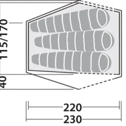 Robens Chaser 3XE Tent (2022) 25 Robens Chaser 3XE Tent (2022) -Pieces Cycliste Magasin 130317 chaser 3xe drawing floorplan3