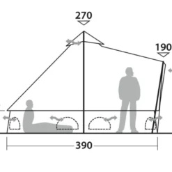 Outwell Robens Klondike Twin Tipi Tent (2023) -Pieces Cycliste Magasin 130359 klondike twin drawing other4