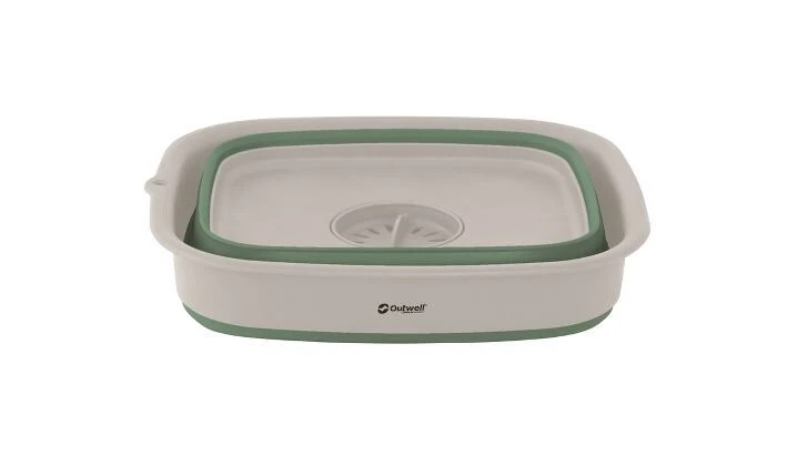 Outwell Collaps Wash Bowl W/drain Shadow Green 4 Outwell Collaps Wash Bowl W/drain Shadow Green – Image 2