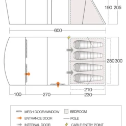 Vango Aether Poled 450XL Tent (2022) -Pieces Cycliste Magasin aether 450xl floorplan low