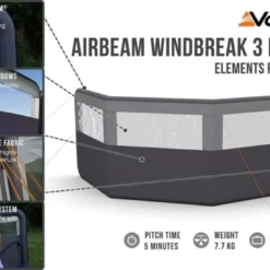 Vango Airbeam Windbreak 3 Panel (Elements Proshield) 7 Vango Airbeam Windbreak 3 Panel (Elements Proshield) -Pieces Cycliste Magasin airbeam windbreak 3 panel elements proshield high res