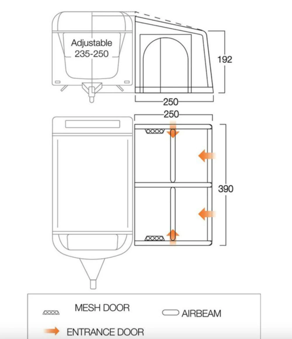 Vango Airbeam Vango Balletto Air 390 Elements Shield Caravan Awning (2023) 6 Vango Airbeam Vango Balletto Air 390 Elements Shield Caravan Awning (2023) – Image 4