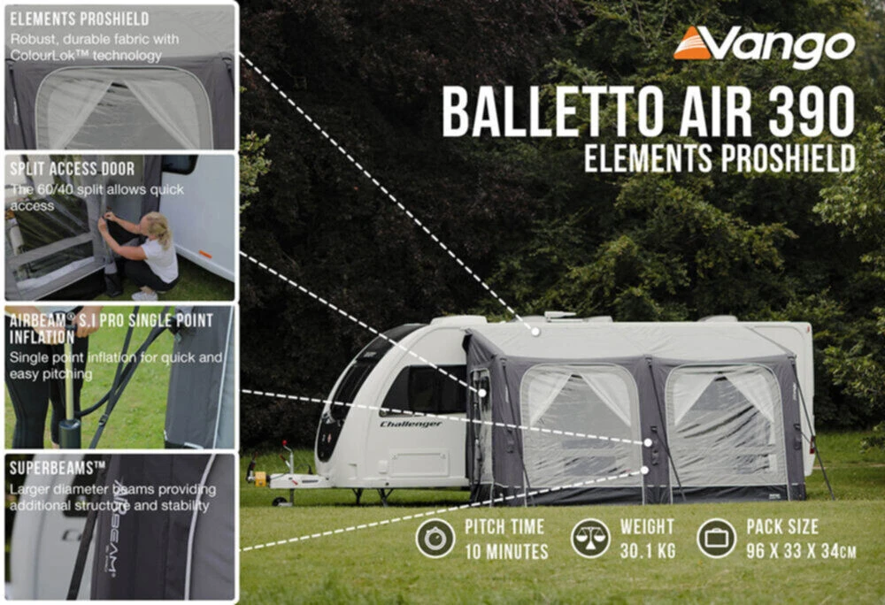 Vango Airbeam Vango Balletto Air 390 Elements ProShield Caravan Awning (2023) 7 Vango Airbeam Vango Balletto Air 390 Elements ProShield Caravan Awning (2023) – Image 5