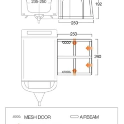 Vango Airbeam Vango Balletto Air 260 Elements Shield Caravan Awning (2023) -Pieces Cycliste Magasin balletto 260 floorplan