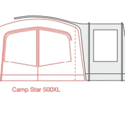 Outdoor Revolution Camp Star Side Porch (500xl, 600, 700) (2022) -Pieces Cycliste Magasin campstar side porch floorplan 3 1