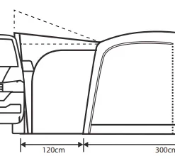 Outdoor Revolution Cayman Cacos Air SL Mid Awning (210-255cm) -Pieces Cycliste Magasin cayman cacos sl fl2