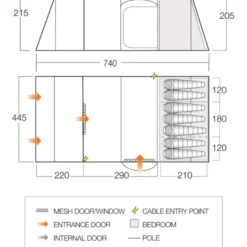Vango Lismore 700DLX Poled Tent Package (2023) 7 Vango Lismore 700DLX Poled Tent Package (2023) -Pieces Cycliste Magasin floorplan lismore 700dlx