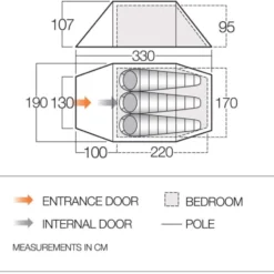 Vango Scafell 300 Tent (2022) -Pieces Cycliste Magasin floorplan scafell 300