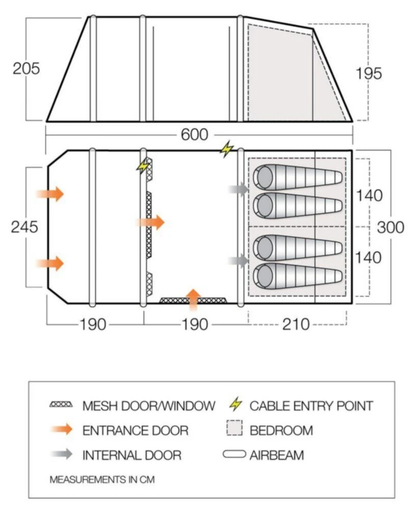 Vango Airbeam Vango Joro Air 450 Eco Dura Tent Package (2023) 5 Vango Airbeam Vango Joro Air 450 Eco Dura Tent Package (2023) – Image 3