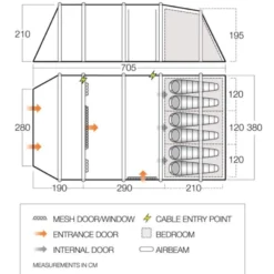 Vango Airbeam Vango Joro Air 600xl Dura Tent (2023) -Pieces Cycliste Magasin joro air 600xl floorplan low 1