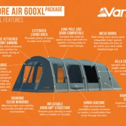 Vango Airbeam Vango Lismore Air 600XL Tent Package (2023) -Pieces Cycliste Magasin lismore air 600xl package 1