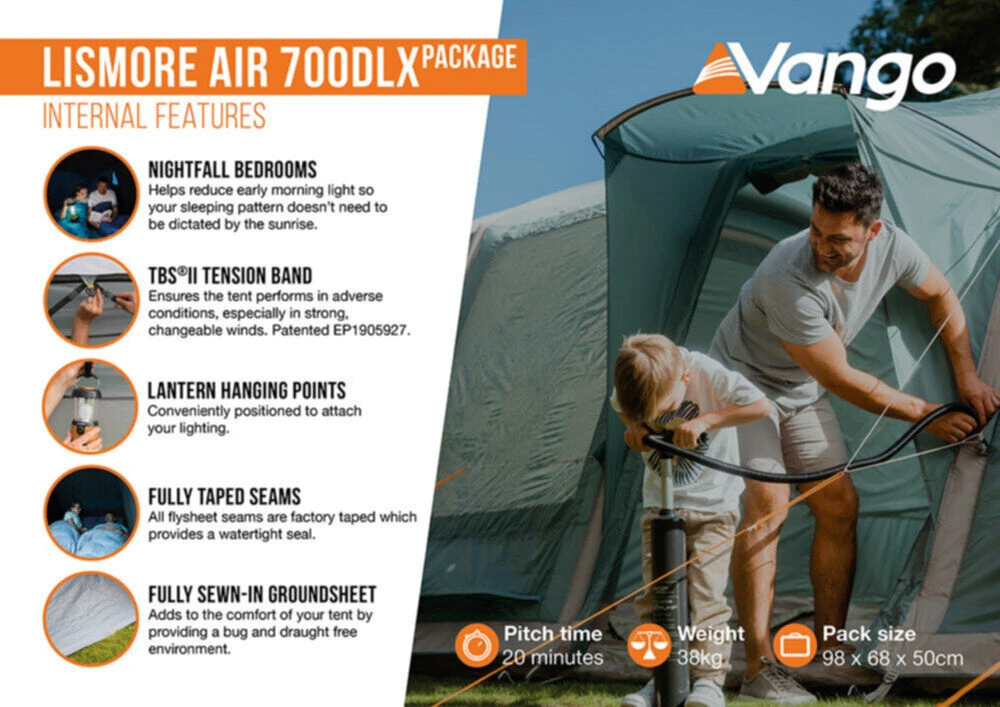 Vango Airbeam Vango Lismore Air 700DLX Tent Package (2023) 7 Vango Airbeam Vango Lismore Air 700DLX Tent Package (2023) – Image 5