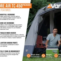 Vango Airbeam Vango Lismore Air TC 450 Tent Package (2023) 9 Vango Airbeam Vango Lismore Air TC 450 Tent Package (2023) -Pieces Cycliste Magasin lismore air tc 450 package2