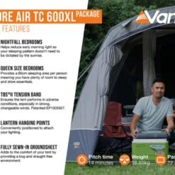 Vango Airbeam Vango Lismore Air TC 600XL Tent Package (2023) -Pieces Cycliste Magasin lismore air tc 600xl package2