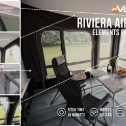 Vango Airbeam Vango Riviera Air 390 Elements ProShield Caravan Awning (2023) -Pieces Cycliste Magasin riviera air 330 eps in 1