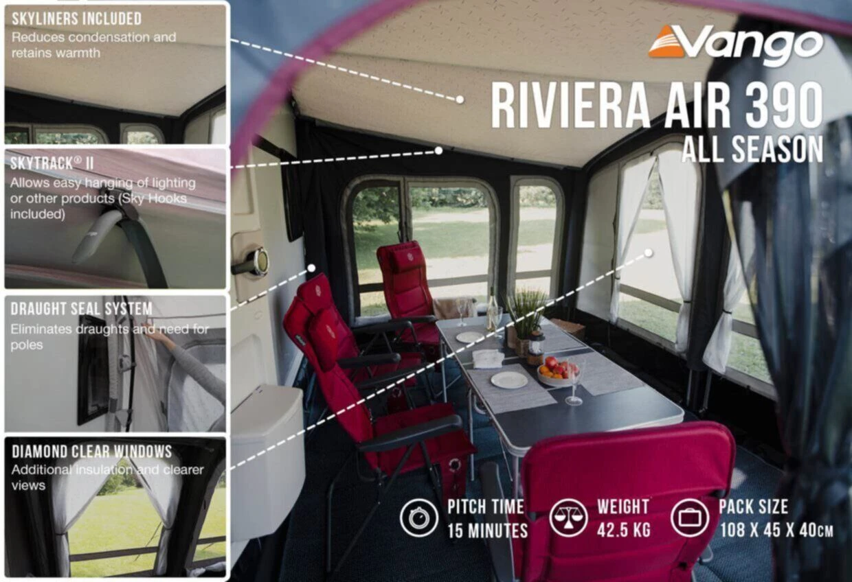 Vango Airbeam Vango Riviera Air 390 Elements All Season Caravan Awning (2023) 8 Vango Airbeam Vango Riviera Air 390 Elements All Season Caravan Awning (2023) – Image 6