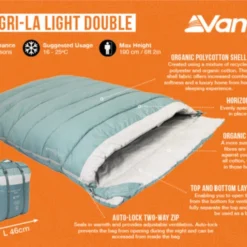 Vango Shangri-La Light Double Sleeping Bag (2023) 9 Vango Shangri-La Light Double Sleeping Bag (2023) -Pieces Cycliste Magasin shangri la light double infographic 1
