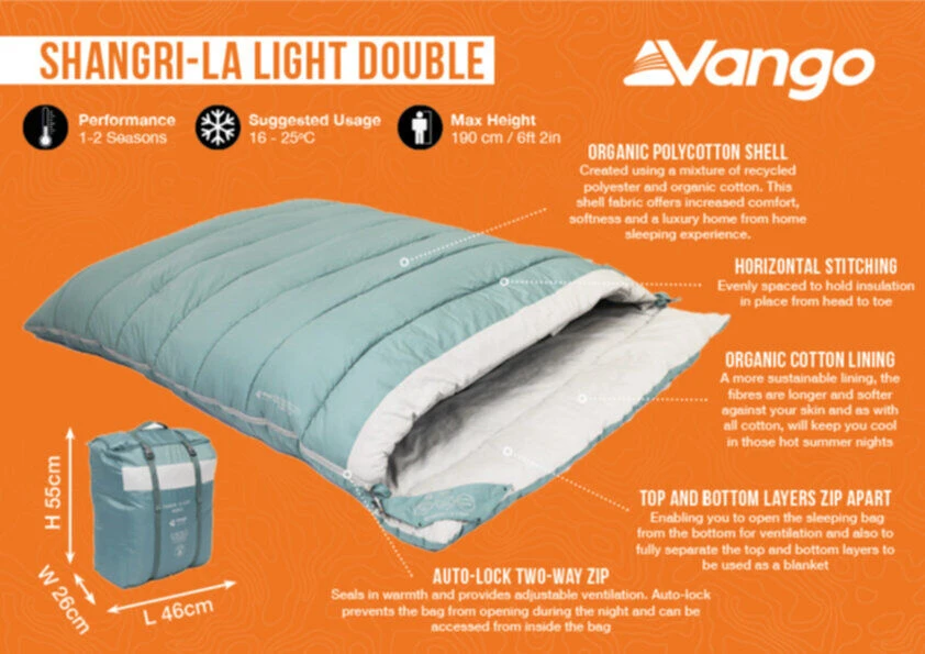 Vango Shangri-La Light Double Sleeping Bag (2023) 6 Vango Shangri-La Light Double Sleeping Bag (2023) – Image 4
