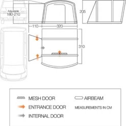 Vango Airbeam Vango Como Air Low Awning (180-210cm) (2023) 12 Vango Airbeam Vango Como Air Low Awning (180-210cm) (2023) -Pieces Cycliste Magasin vango 2019 awnings floorplan cove low