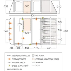 Vango Airbeam Vango Anantara IV TC 650xl Air Tent (2023) 20 Vango Airbeam Vango Anantara IV TC 650xl Air Tent (2023) -Pieces Cycliste Magasin vango 2021 airbeam si pro floorplan anantara iii air tc 650xl 1