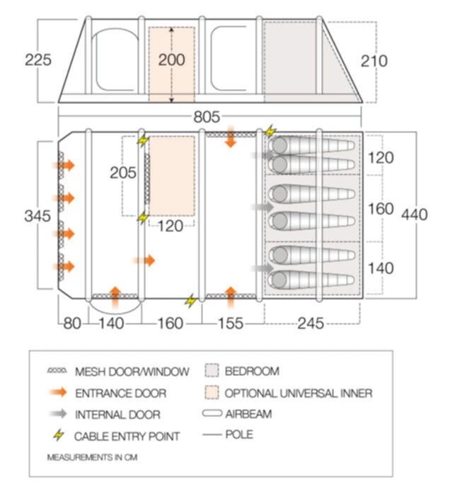 Vango Airbeam Vango Anantara IV TC 650xl Air Tent (2023) 5 Vango Airbeam Vango Anantara IV TC 650xl Air Tent (2023) – Image 3