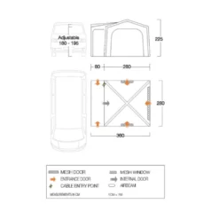 Vango Airbeam Vango Agora Air VW Awning (Moroccan Blue) -Pieces Cycliste Magasin vango 2021 awnings floorplan agora vw