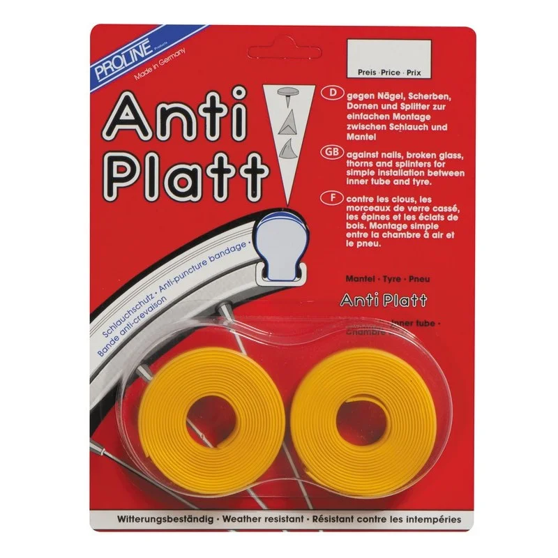 BANDE ANTI CREVAISON 23MM JAUNE ANTI PLATT 3 BANDE ANTI CREVAISON 23MM JAUNE ANTI PLATT