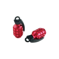 BOUCHONS VALVE GRENADE Rouge / La Paire