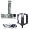 Pack DEMOLITION Pédales + Poignées Noir-Blanc -Pieces Cycliste Magasin pack demolition pedales poignees noir blanc