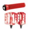 Pack DEMOLITION Pédales Trooper Rouge-blanc + Poignées ODI Longneck Rouge