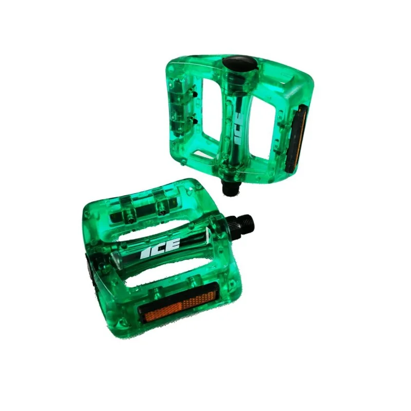 PEDALES ICE FAST 9/16ème Kristal Vertes 3 PEDALES ICE FAST 9/16ème Kristal Vertes