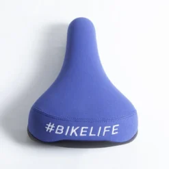 Selle BIKELIFE Bleue Logo Blanc