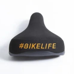 Selle BIKELIFE Noire Logo Orange -Pieces Cycliste Magasin selle bikelife noire logo orange 3
