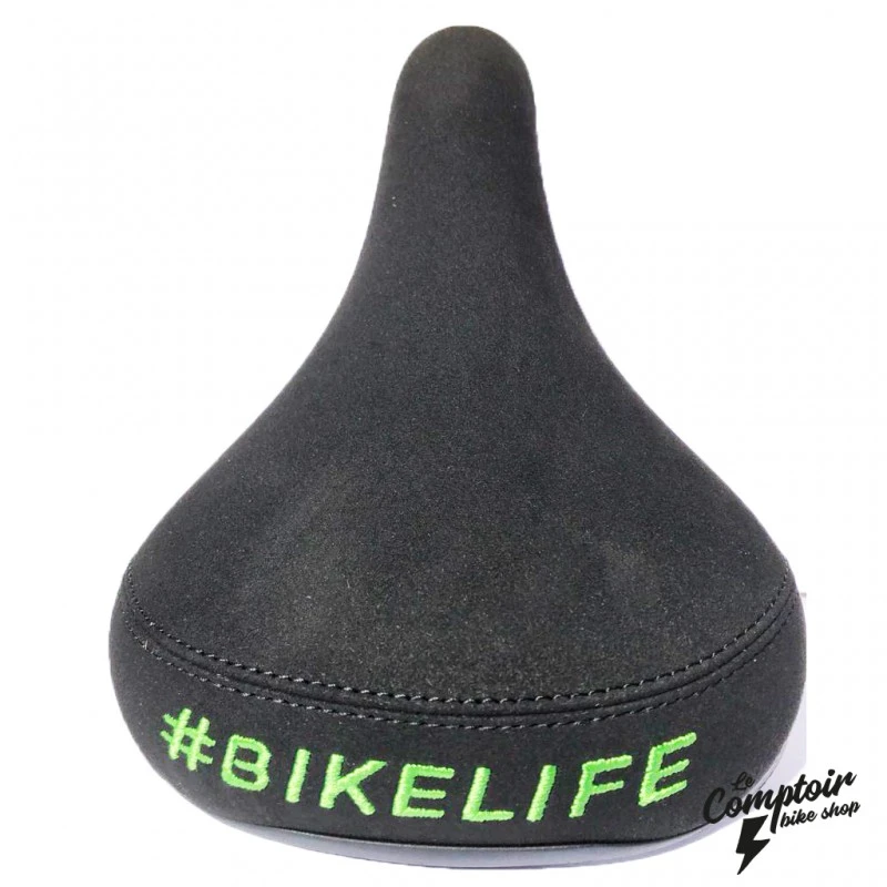 Selle BIKELIFE Noire Logo Vert 3 Selle BIKELIFE Noire Logo Vert