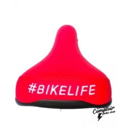 Selle BIKELIFE Rouge Logo Blanc -Pieces Cycliste Magasin selle bikelife rouge logo blanc 4