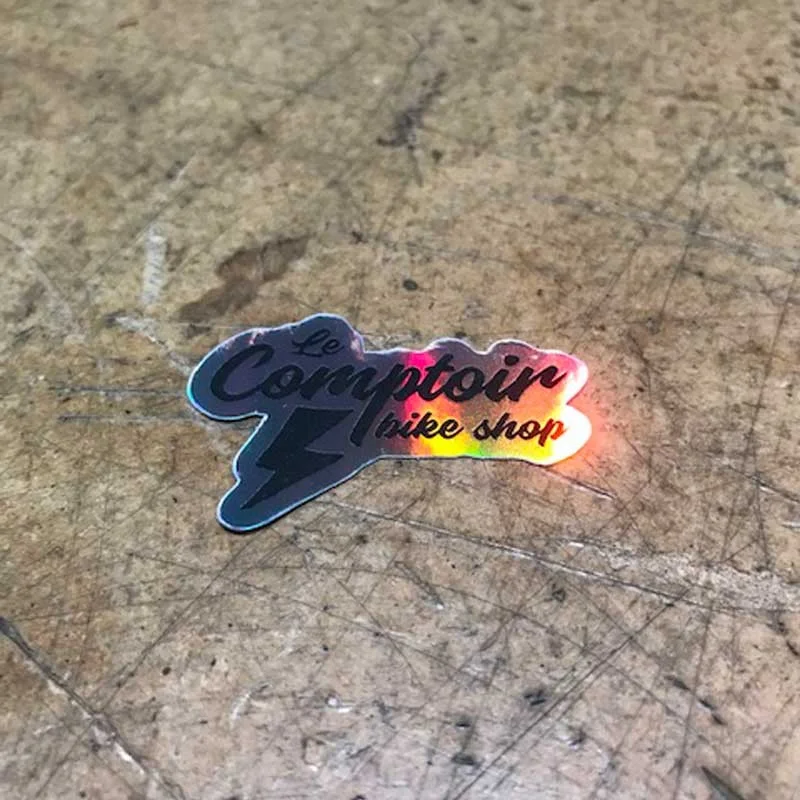 Sticker LECOMPTOIRBIKESHOP Holographic Small 4 Sticker LECOMPTOIRBIKESHOP Holographic Small – Image 2